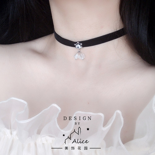 原创手工圣诞雪花铃铛颈带choker