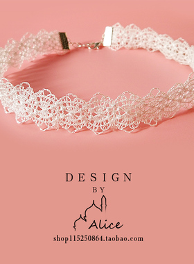 夏季黑白色蕾丝项圈女颈带choker项链脖子饰品百搭锁骨链chocker