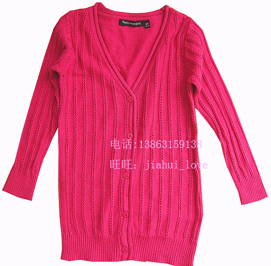 外贸原单法国toutcomptefait/女童羊毛开衫/薄开衫/