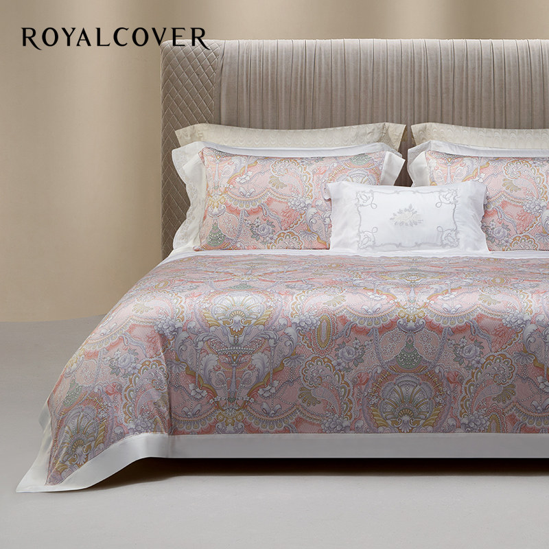 ROYALCOVER/罗卡芙欧式轻奢莱赛尔天丝贡缎印花床单四件套 露西安