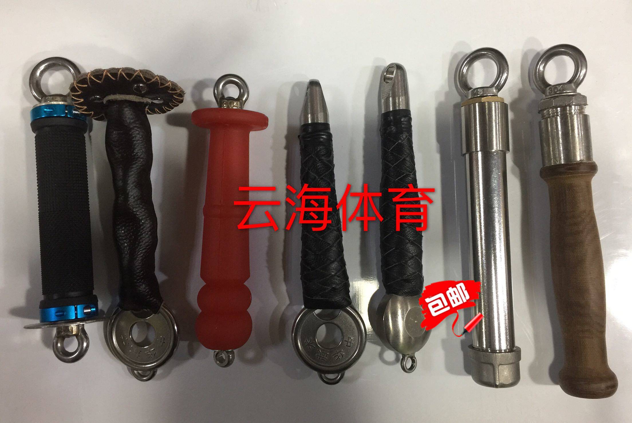 不锈钢麒麟鞭轴承把手健身鞭响鞭配件钢鞭老年甩鞭固定手柄鞭把