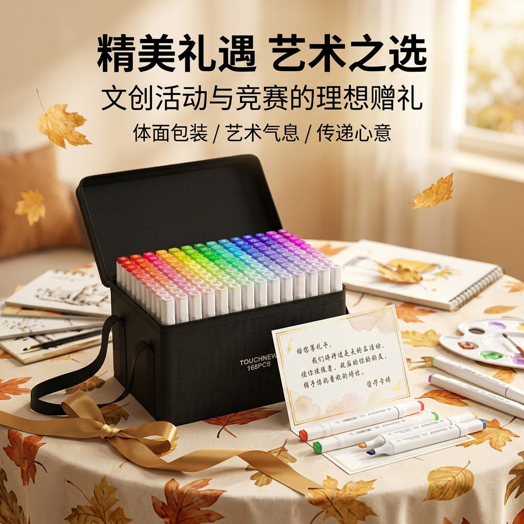 TOUCHNEW凡迪双头马克笔礼盒套装学生比赛奖品企业文创礼品批发图片