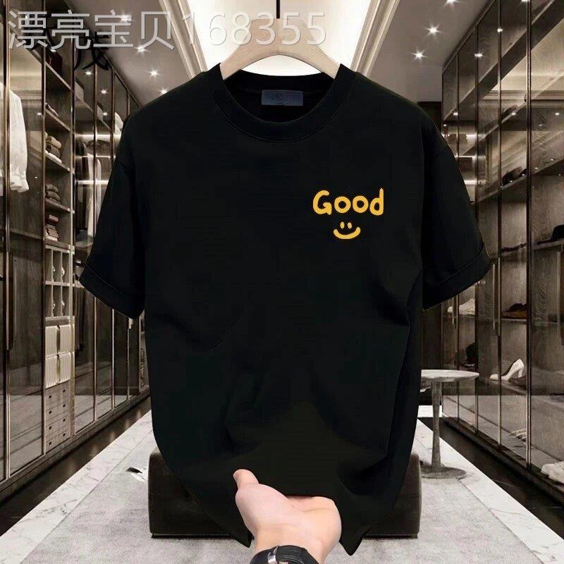 笑脸小众设计感美式潮牌上衣重磅夏季新款男士情侣男生短袖T恤潮