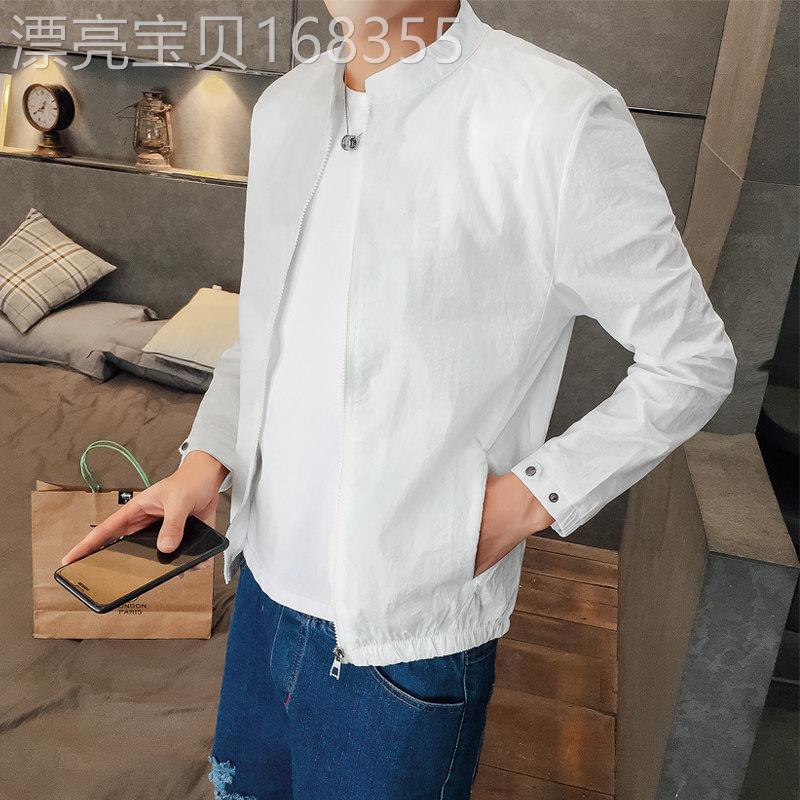 香港夏季潮流男士外套潮超薄透气防晒衣服冰丝清爽夹克皮肤衣春秋