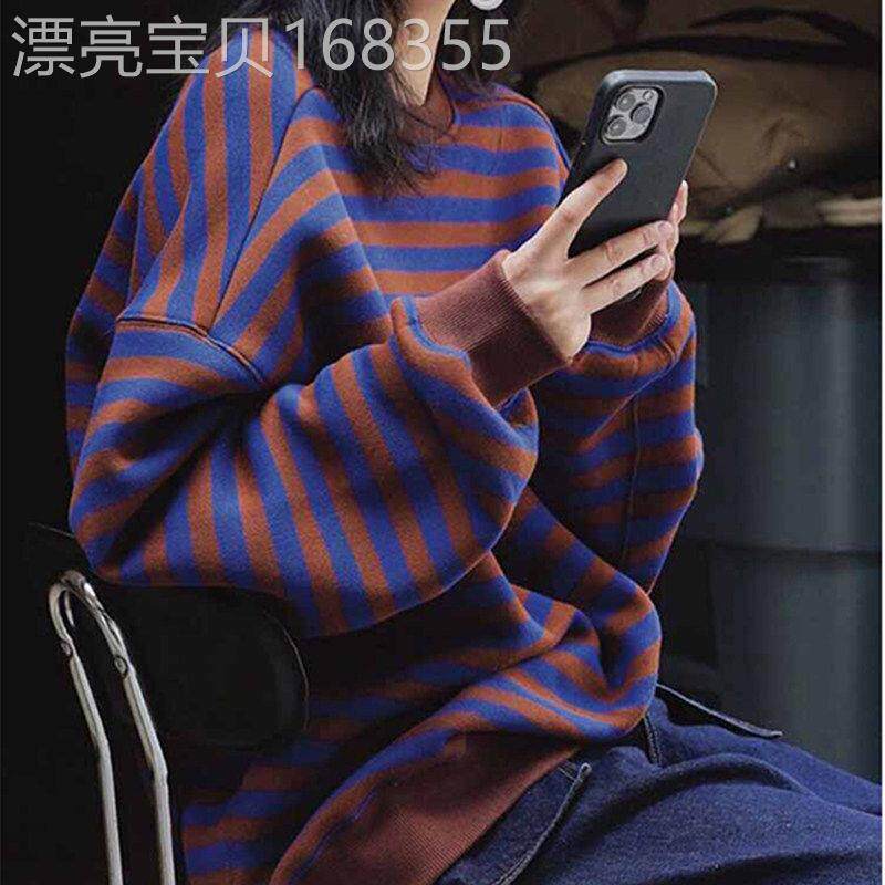 肌理卫衣女2026春秋长款纹理面料宽松简约通勤风圆领套头长袖上衣