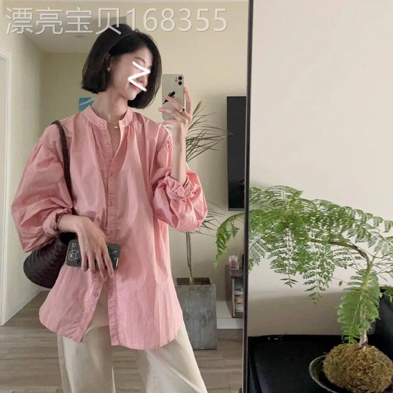 法式独特别致漂亮衬衣上衣春装女2026年新款女士粉色春日衬衫防晒