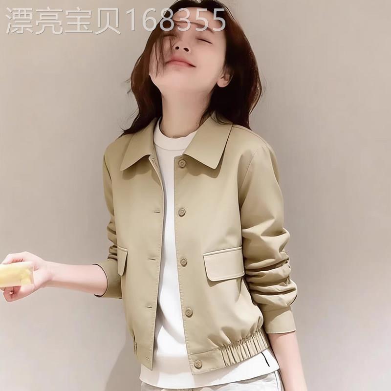 韩国2026春新款今年流行爆款巨好看的小个子卡其色夹克风衣外套女