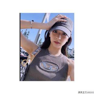 金智秀虞书欣同款 美式 性感吊带冰丝针织背心辣妹修身 上衣外穿夏季