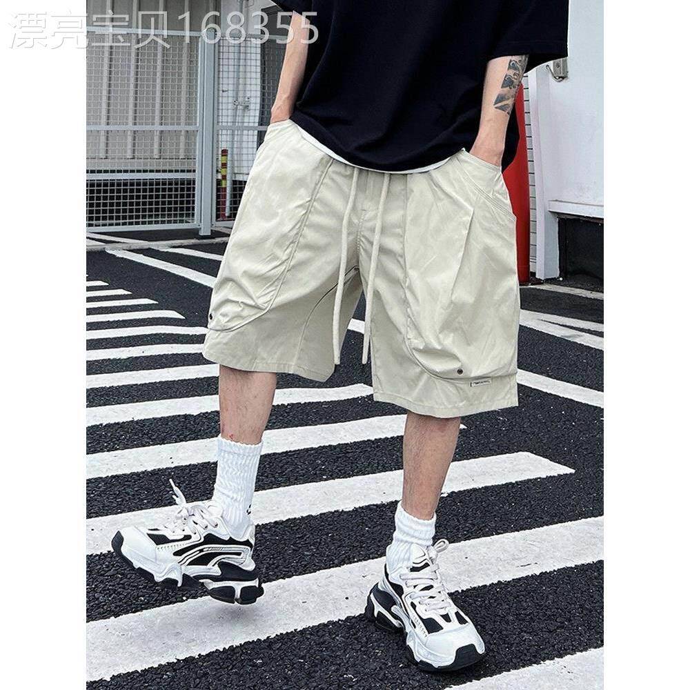 代购夏季新款美式街头大口袋工装短裤男士潮牌设计宽松运动五分裤