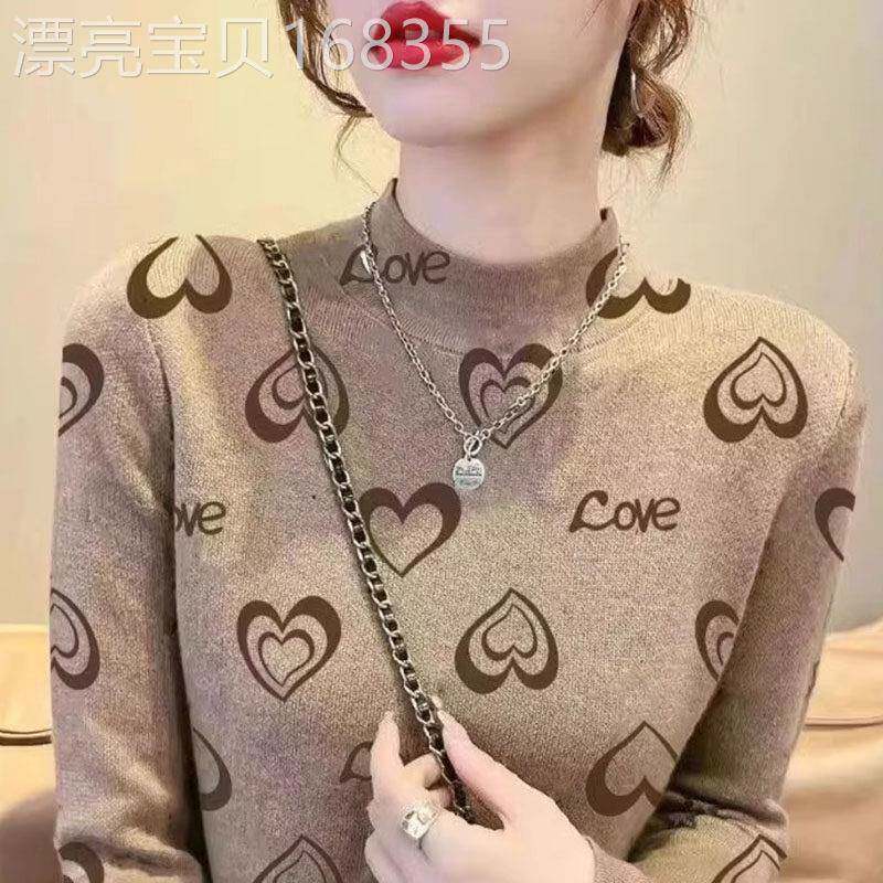 德绒打底衫女秋冬洋气内搭2025年新款修身时尚显瘦半高领长袖上衣