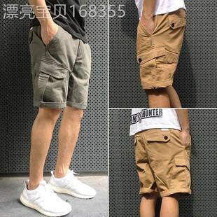 潮牌夏季工装休闲5分短裤男潮宽松薄款潮流五分裤五分裤ins男装七