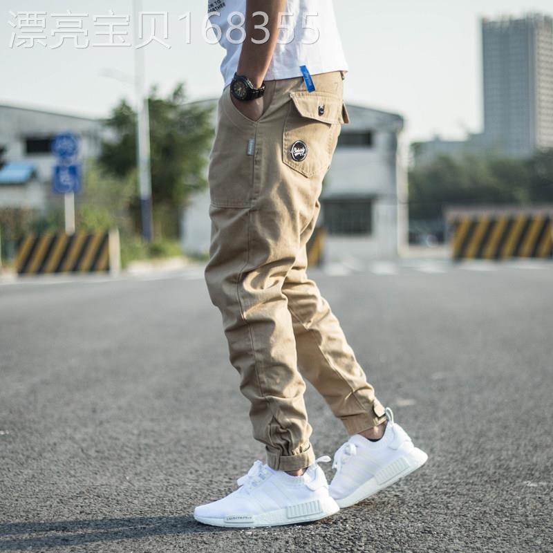 香港it代购欧美潮牌休闲男裤工装束脚裤哈伦小脚磨毛裤子