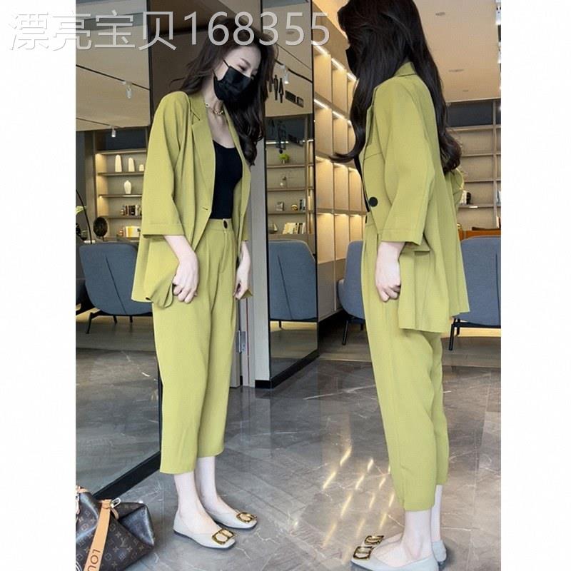 采购产品四分之一短袖女装套装,春季和秋季欧洲薄西装夹克,四分