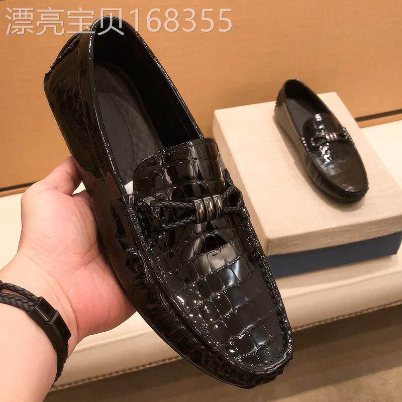 韩国专柜高端真皮豆豆鞋男2026春季一脚蹬商务皮鞋时尚潮流乐福鞋