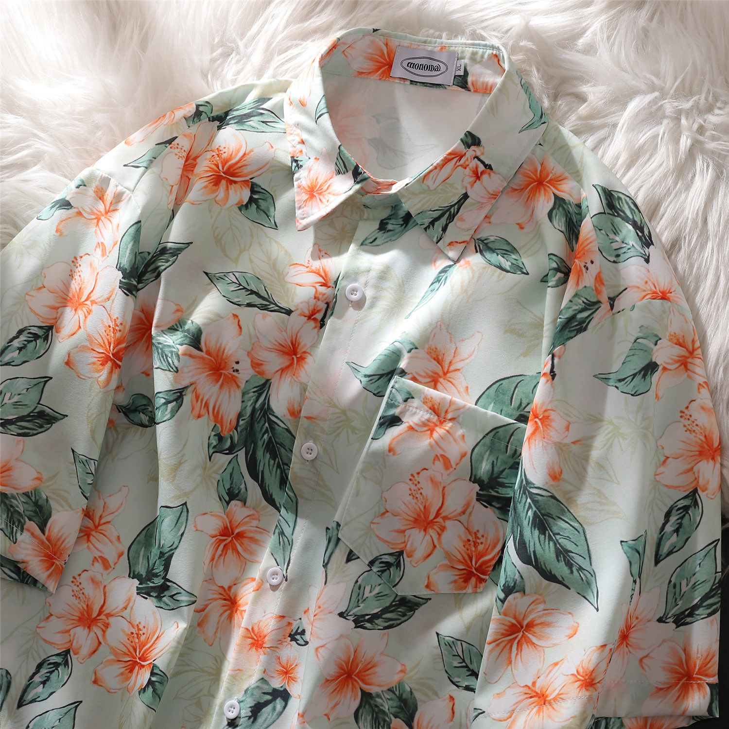 花朵短袖衬衫C3820P40，男装T恤，电商A433