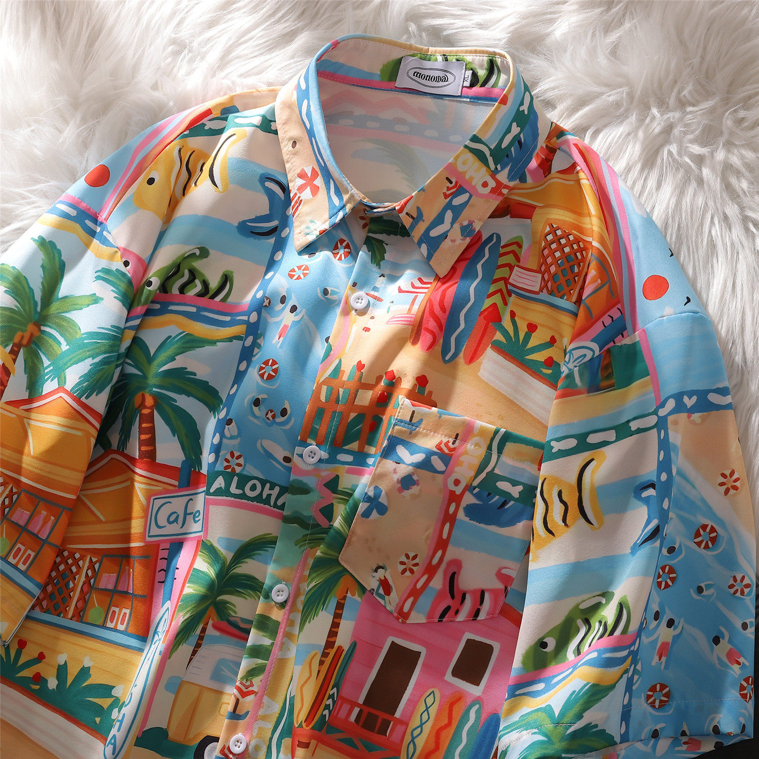 海边短袖衬衫C3828P40，男装T恤，电商A433