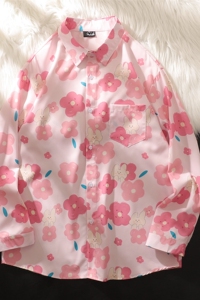 秋季花衬衫防晒男女情侣长袖上衣 C235 P50图片