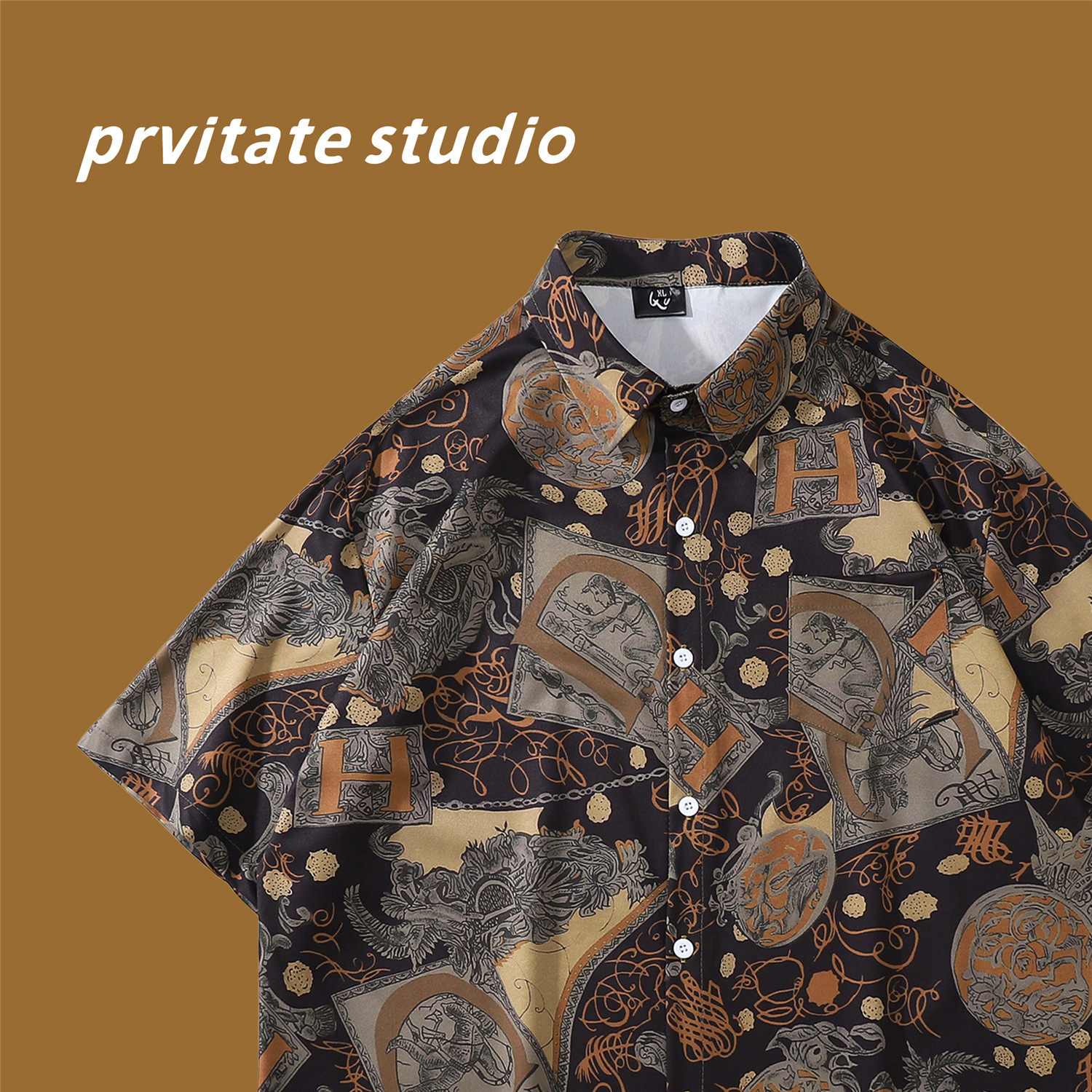 夏季防晒男女薄款冰丝情侣印花短袖衬衫C11P40，男装衬衫，电商A433