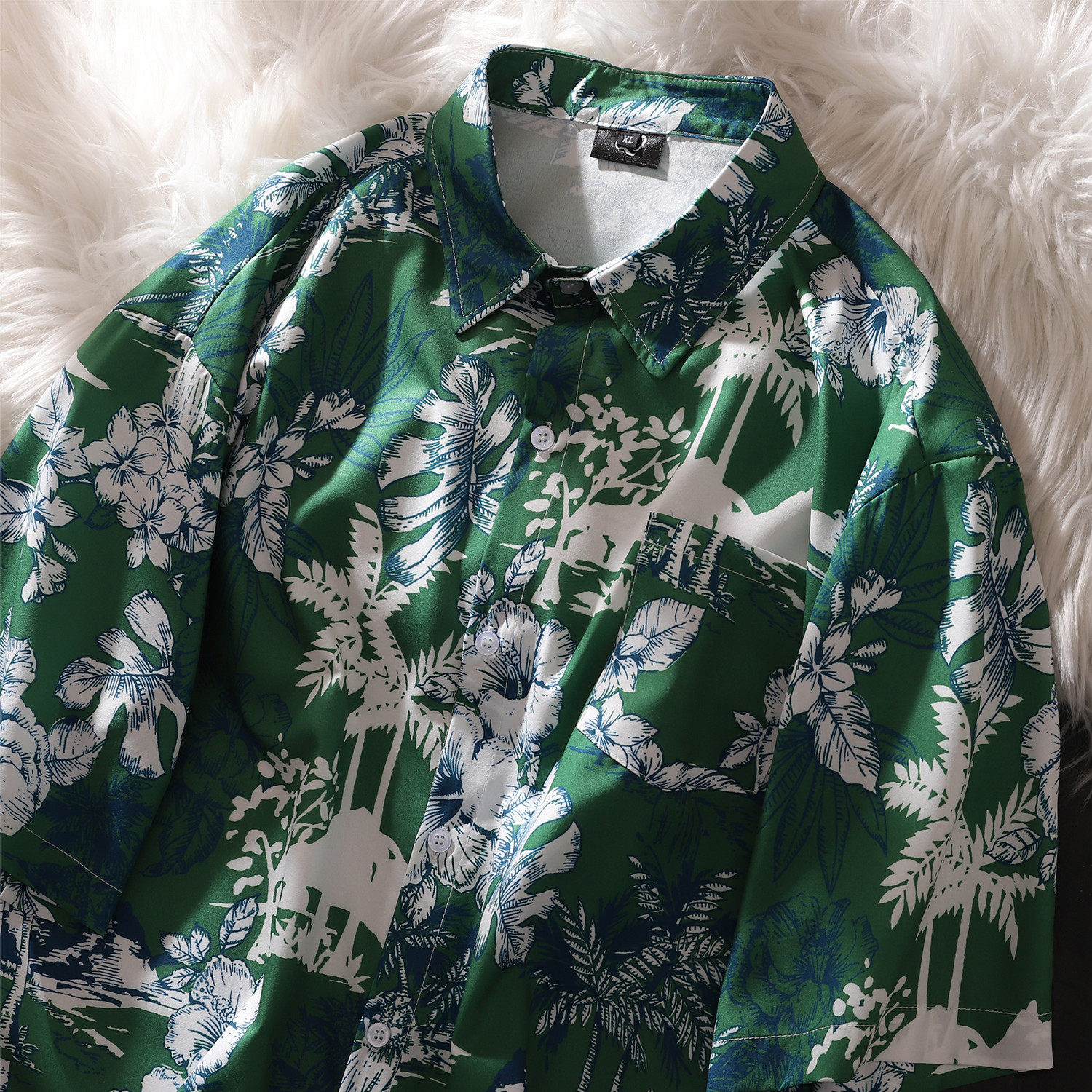 绿色短袖衬衫C1171P40，男装T恤，电商A433