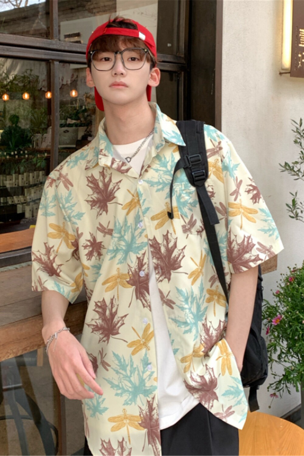 夏季港风沙滩三亚旅游男女情侣短袖花衬衫C7175P40,男装衬衫,电商A433
