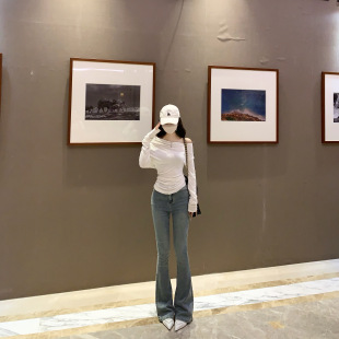 可穿 MISSCC超模裤 6.0长腿高腰显瘦复古喇叭牛仔裤 微喇拖地裤 四季