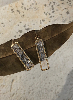 东大门nyu同款透明冷淡风怦然心动饰品耳环 ins复古水晶碎石耳坠