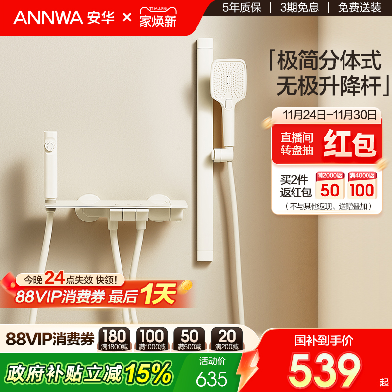 全铜分体式小户型简易花洒组合