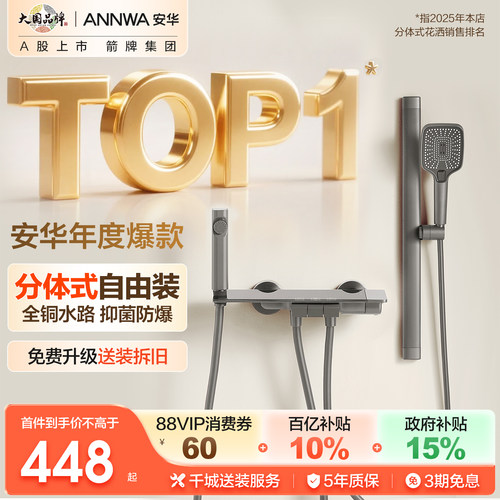 全铜分体式小户型简易花洒组合