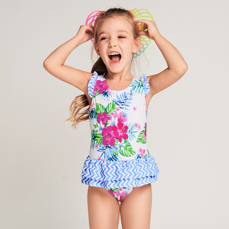 弈姿女儿童连体泳衣裙装