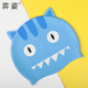 EZI弈姿新款 儿童泳帽卡通可爱小萌猪硅胶印花不勒头防晒游泳帽