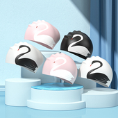 弈姿防水护耳硅胶白色泳帽女专业长发不勒头成人时尚 游泳帽加大款