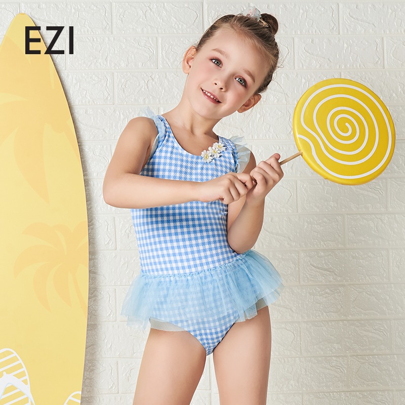 弈姿新款中小童可爱雏菊游泳衣