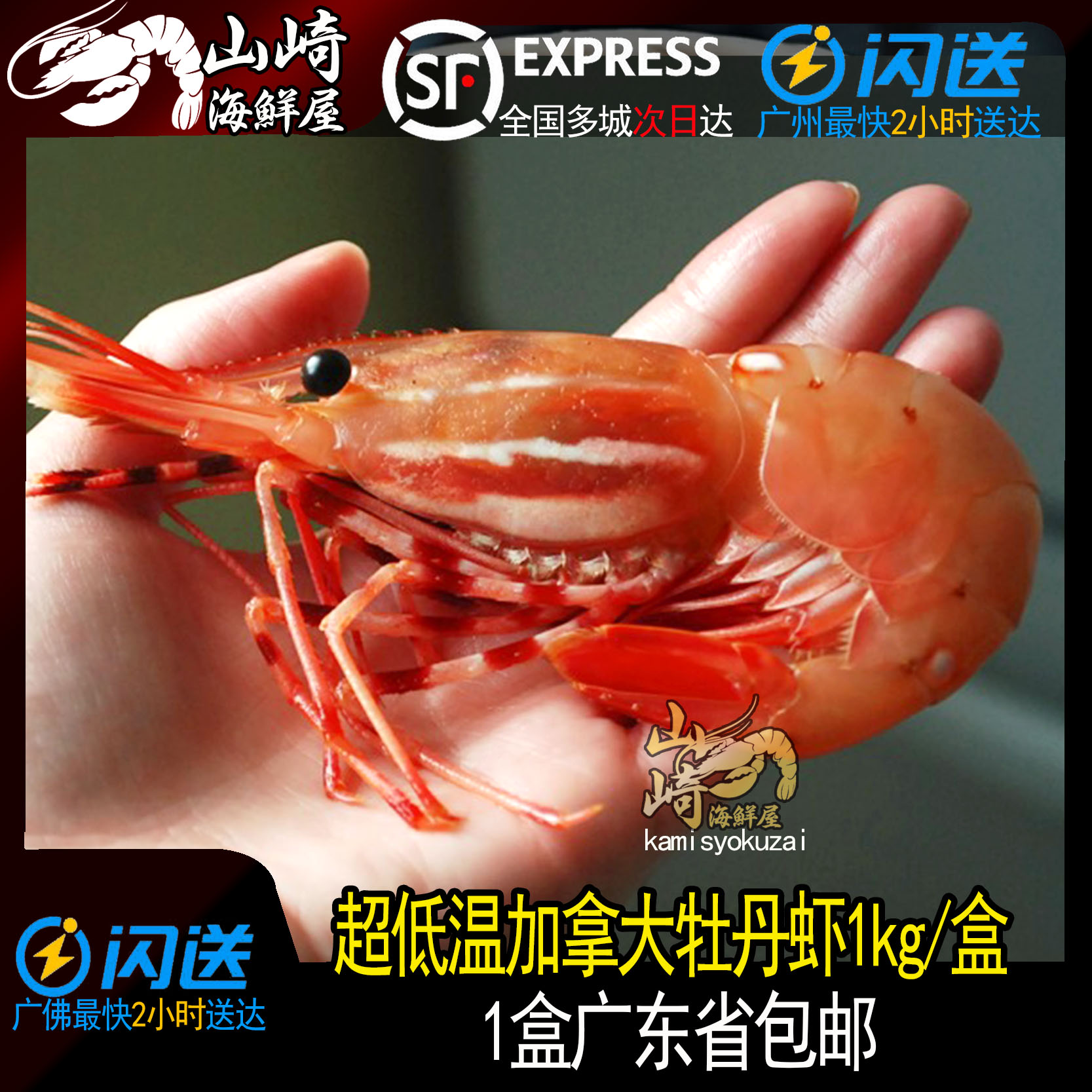加拿大牡丹虾即食超低温刺身深海虾进口甜虾三文鱼广东包邮