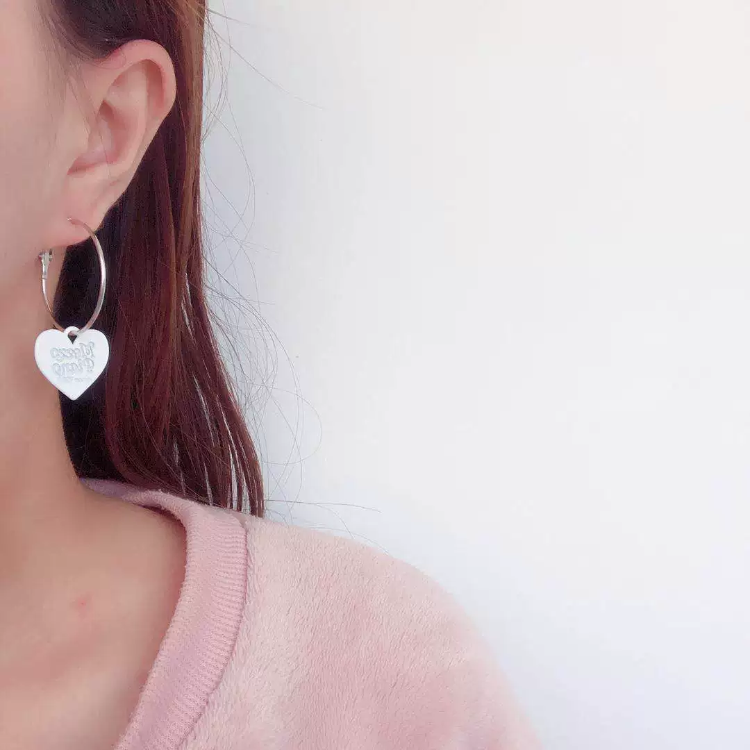 Purple white retro universal earrings, DIY