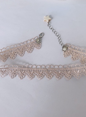 25元包邮朵拉手作颈链蕾丝choker超仙锁骨链项圈少女脖子饰品颈带