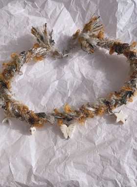 毛线编织五角星项链项圈