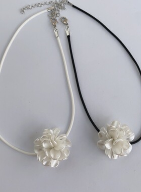 25 元包邮朵拉手作立体串珠花瓣花朵项链气质淑女锁骨链简约百搭