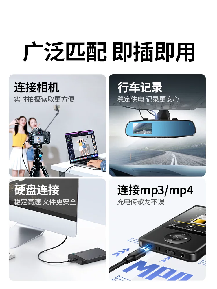 Периферийный кабель USB Mini+ с T-образным разъемом, подходит для Canon CCD камеры, видеорегистратора, жесткого диска, трапециевидный порт, старого образца адаптер MP34V3, радиопитание