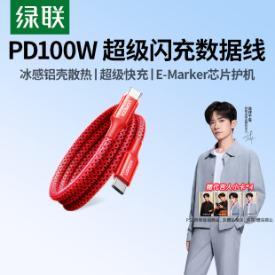 iPad充电器 绿联惊喜限定PD100W超级快充双typec数据线适用苹果17pro16iPhone15华为小米17 易烊千玺同款