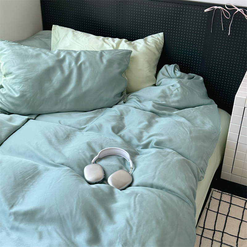 梨梦 简约高级感莱赛尔纤维凉感夏天四件套丝滑床单被套床上用品