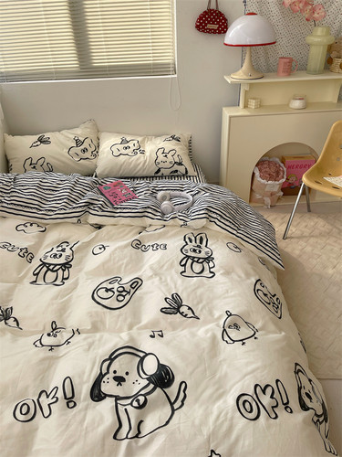 床单床笠四件套纯棉可爱