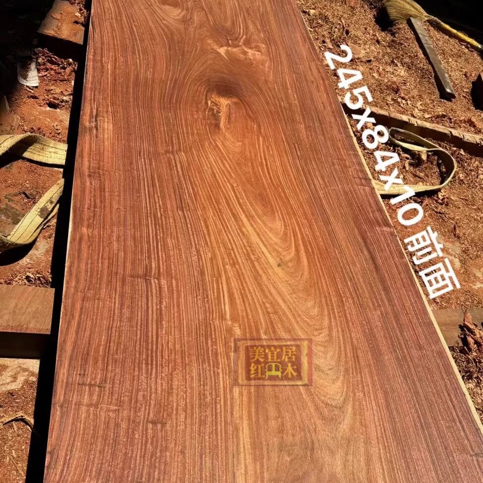 红木家具 缅甸花梨大板台茶桌 大果紫檀茶桌