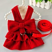 新年装 喜庆狗狗衣服公主裙子宠物泰迪比熊博美猫咪衣服加绒秋冬