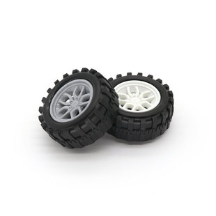 玩具车塑料轮胎 塑料轮 直径55mm 孔3mm DIY制作 模型材料配件