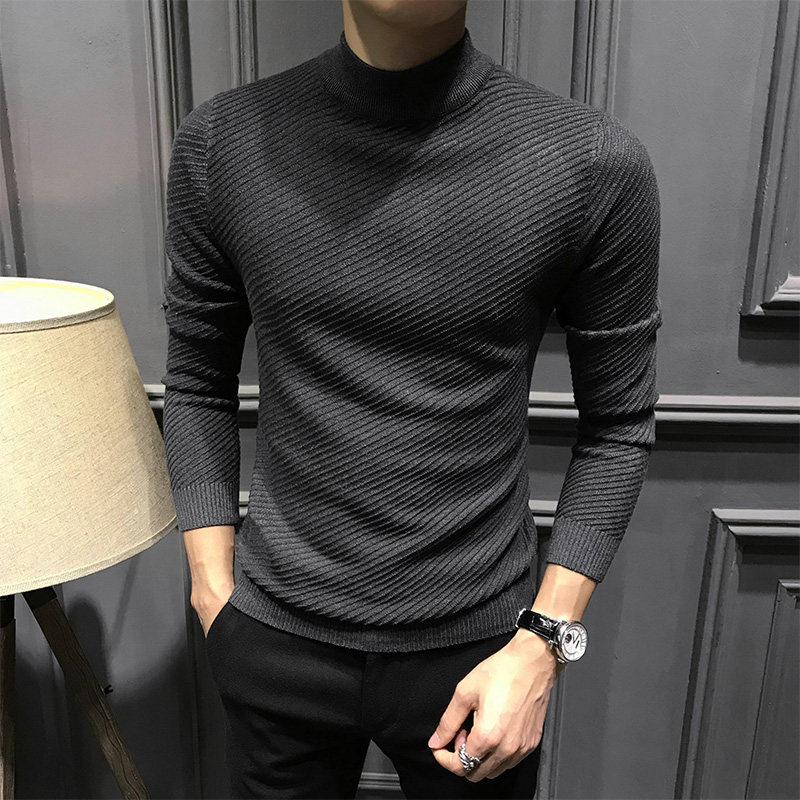 半高领毛衣男2026新款春秋季中领潮流针织打底衫男士内搭羊毛衫男