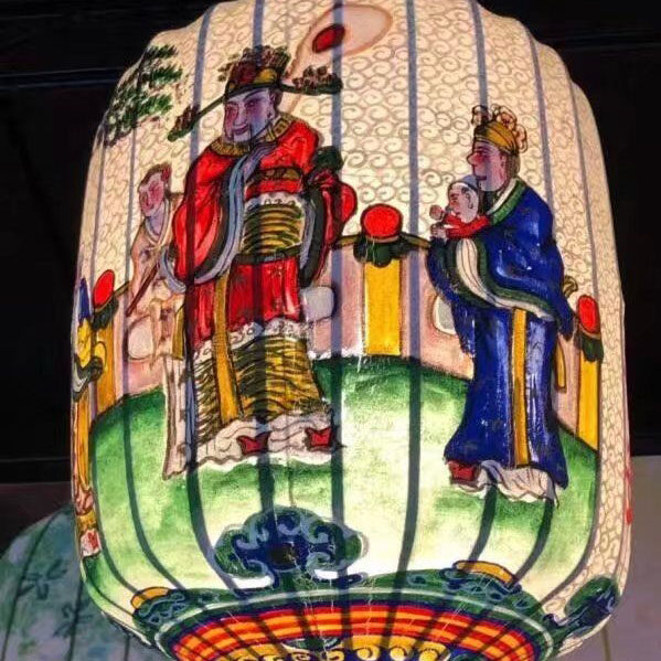 台湾传统手绘庙灯棉布 财子寿求财求子神庙宗祠祭祖寺院订制写字