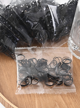 一次性发圈高弹力耐用发绳头绳女扎头发橡皮筋黑色小皮筋发圈头饰
