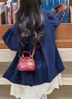 小女孩包包时尚新年红色女童贝壳手拎包洋气儿童斜挎包迷你零钱包