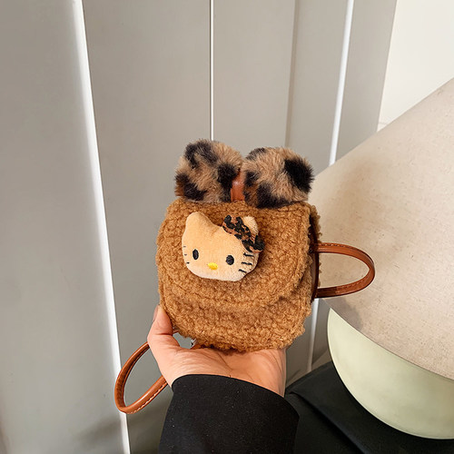 儿童宝宝零钱包可爱kt猫斜挎包女孩蝴蝶结小方包公主女童单肩包潮