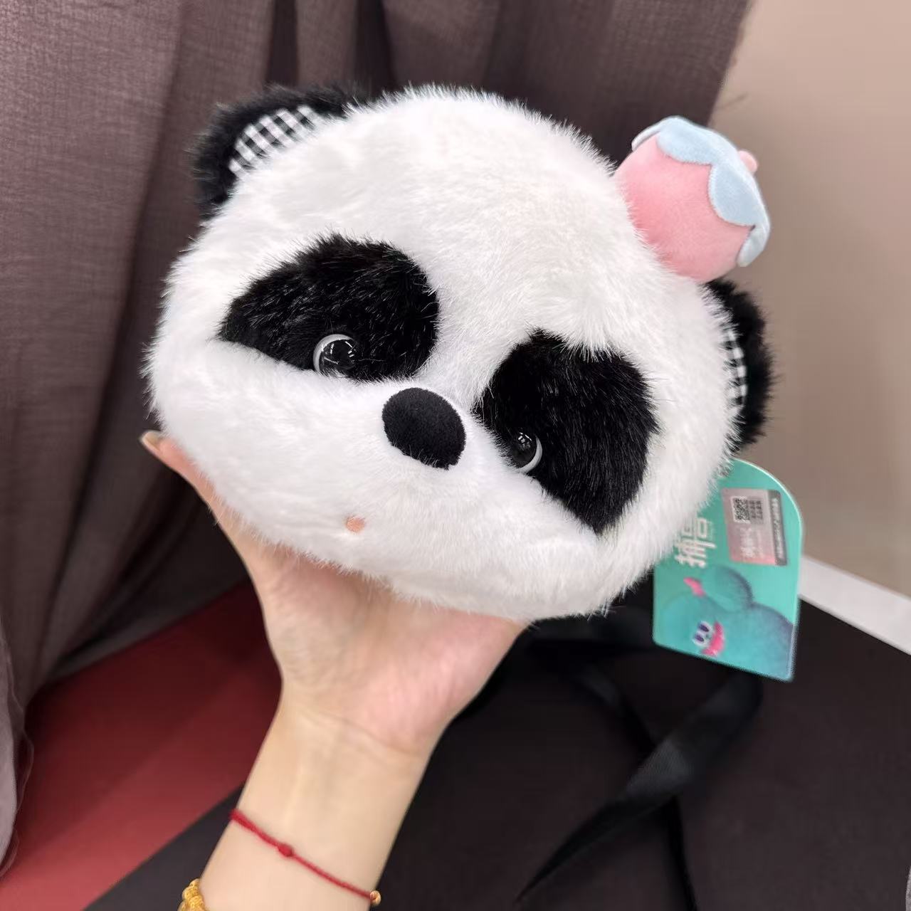 青壹坊小熊猫乔伊JOY毛绒小号斜跨包可爱童趣造型单肩包儿童装饰